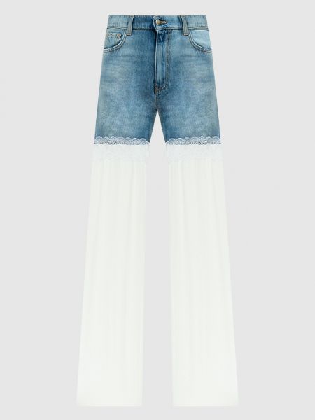 Мереживні прямі джинси Nensi Dojaka блакитні