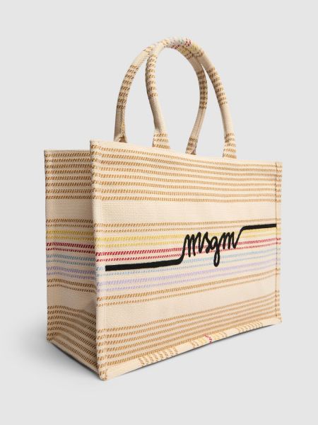 Τσάντα shopper Msgm μπεζ