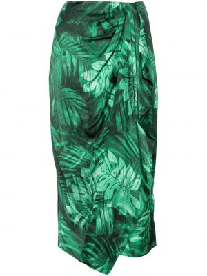 Suknja s printom s draperijom Ermanno Firenze zelena
