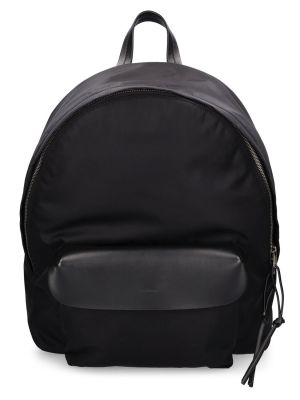 Kožený batoh z nylonu Jil Sander černý