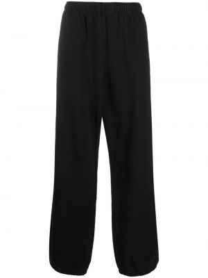 Pantaloni sport din bumbac cu croială lejeră Mm6 Maison Margiela negru