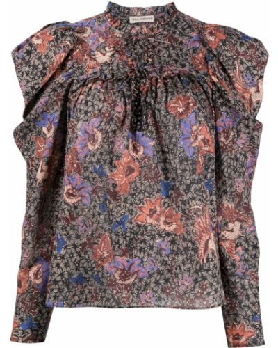 Blusa de flores con estampado Ulla Johnson negro
