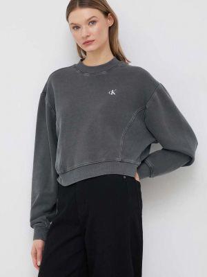 Calvin Klein Jeans pamut melegítőfelső szürke, női, sima