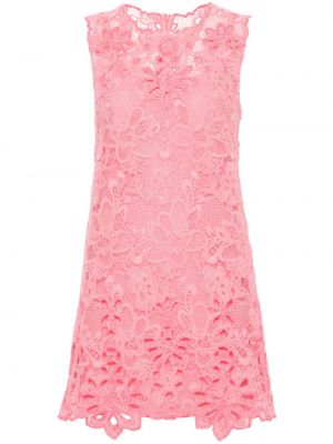Krajkové mini šaty Ermanno Scervino růžové