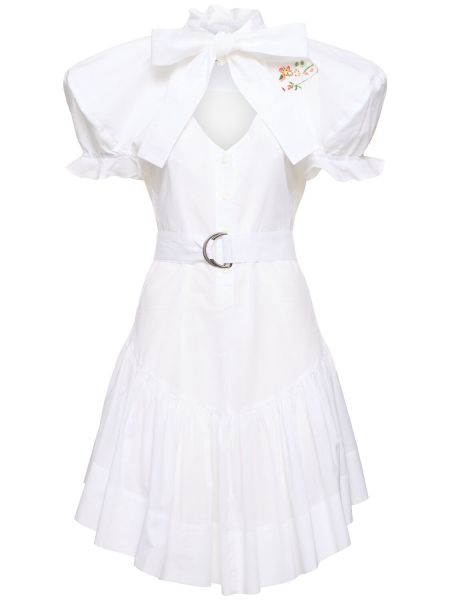 Bombažna mini obleka z vzorcem srca Vivienne Westwood bela
