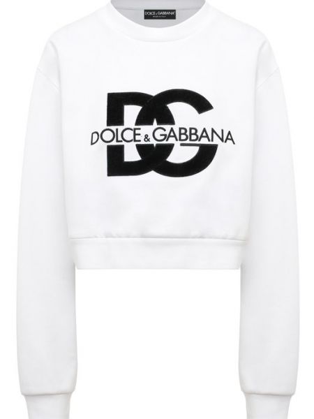 Белый хлопковый свитшот Dolce & Gabbana