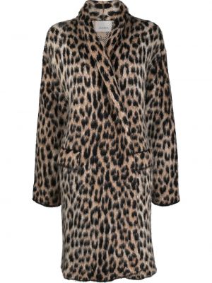 Leopard trykt lang pels Laneus brun