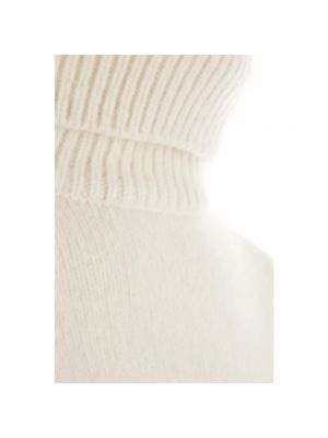 Jersey cuello alto de lana de cachemir de tela jersey The Row blanco