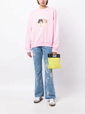 Sweatshirt aus baumwoll mit print Fiorucci pink