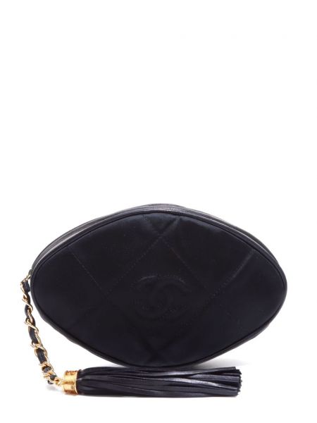 Prešívaná listová kabelka Chanel Pre-owned čierna