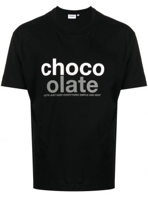 Bavlnené tričko s potlačou Chocoolate čierna