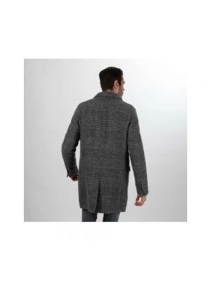 Abrigo de lana a cuadros Herno gris