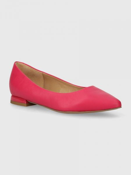 Bőr balerina cipők Wojas rózsaszín