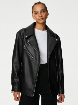 Kožená bunda Marks & Spencer černá