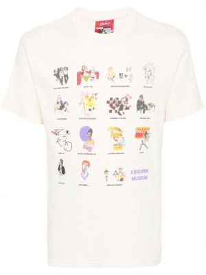 Bombažna majica s potiskom Kidsuper bela