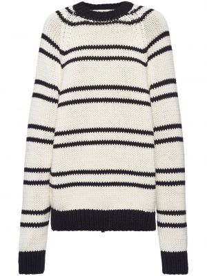 Pletený pruhovaný sveter s potlačou Miu Miu