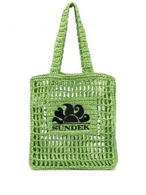 Чанта за ръка бродирани Sundek зелено