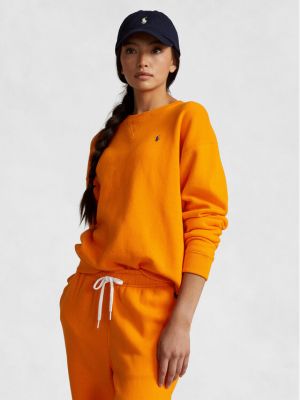 Polo majica sa dugačkim rukavima bootcut Polo Ralph Lauren narančasta