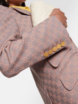 Bavlněné sako Gucci šedé