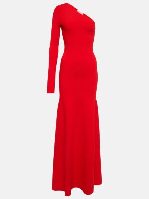 Dzianinowa sukienka długa Victoria Beckham czerwona