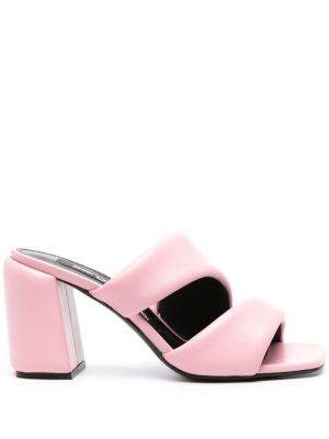 Papuci tip mules din piele Sergio Rossi roz