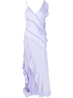 Cipzáras ujjatlan selyem hosszú ruha Victoria Victoria Beckham - lila