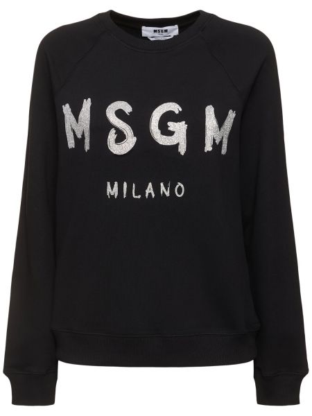 Jersey bomull sweatshirt Msgm svart