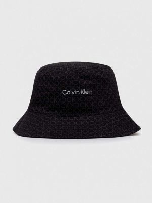 Oboustranný bavlněný klobouk Calvin Klein černý