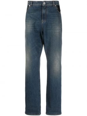 Leder straight jeans Balmain blau