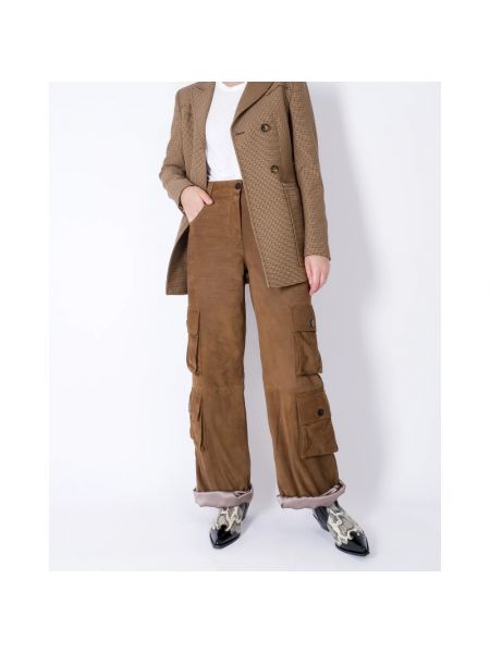 Pantalones cargo de cuero Giorgio Brato marrón