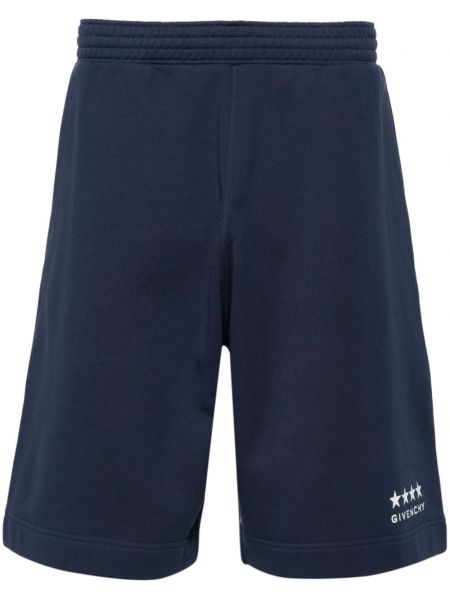 Pamučne bermuda kratke hlače s printom Givenchy plava
