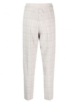 Pantalon à carreaux en tricot Le Tricot Perugia gris
