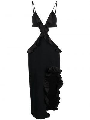 Asymetrické koktejlové šaty David Koma černé