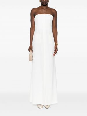 Sukienka długa z krepy Alberta Ferretti biała