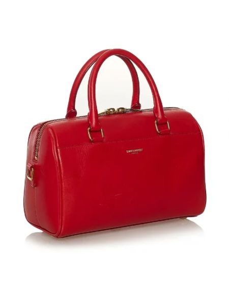 Bolsa de hombro de cuero retro Yves Saint Laurent Vintage rojo