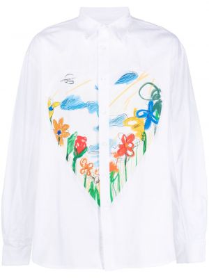 Памучна риза на цветя със сърца The Museum Visitor бяло