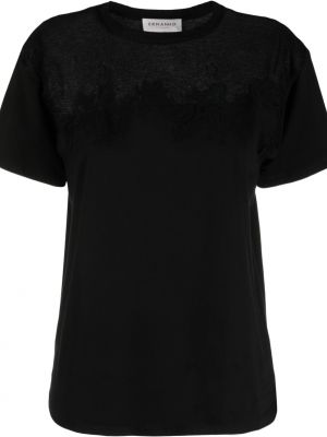 Прозрачна тениска с дантела Ermanno Firenze черно