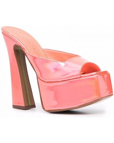 Dabīgās ādas sandales ar platformu The Saddler rozā