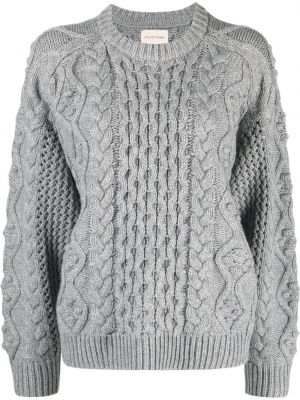 Pull en tricot avec manches longues Loulou Studio gris