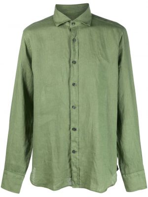 Lněná košile s potiskem Tintoria Mattei zelená