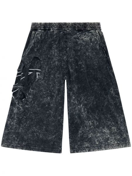 Памучни панталони jogger Diesel черно