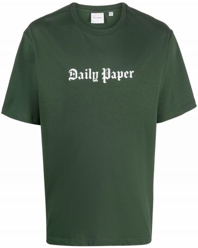 Raštuotas marškinėliai Daily Paper žalia