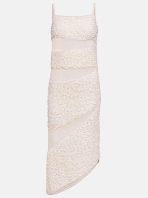Bavlněné lněné šaty Dion Lee - bílá