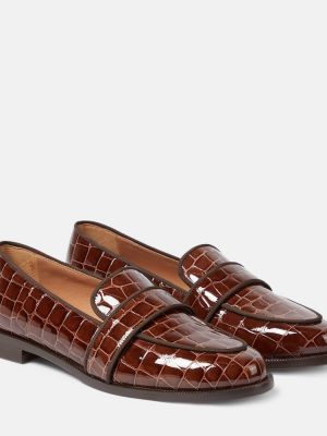 Pantofi loafer din piele Aquazzura maro