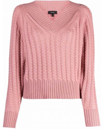 Jersey de cachemir de punto de tela jersey Theory rosa