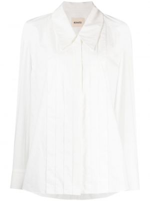 Плисирана памучна риза Khaite бяло