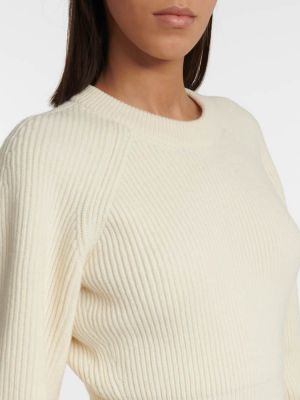 Пеплум вълнен пуловер Alexander Mcqueen бяло