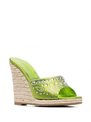 Sandály na podpatku na klínovém podpatku Le Silla zelené