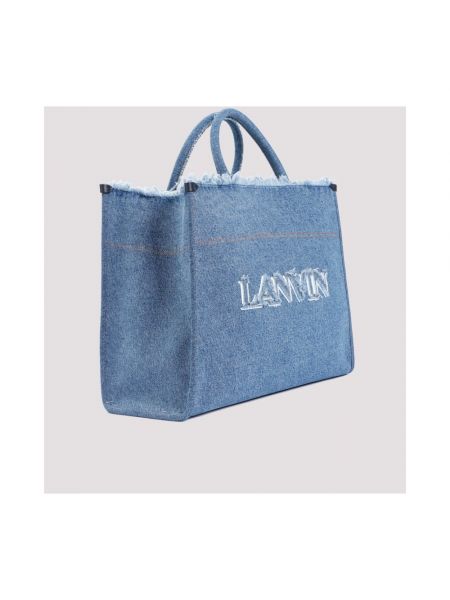 Bolso shopper de algodón Lanvin azul