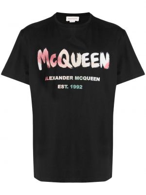 Tričko s potiskem Alexander Mcqueen černé